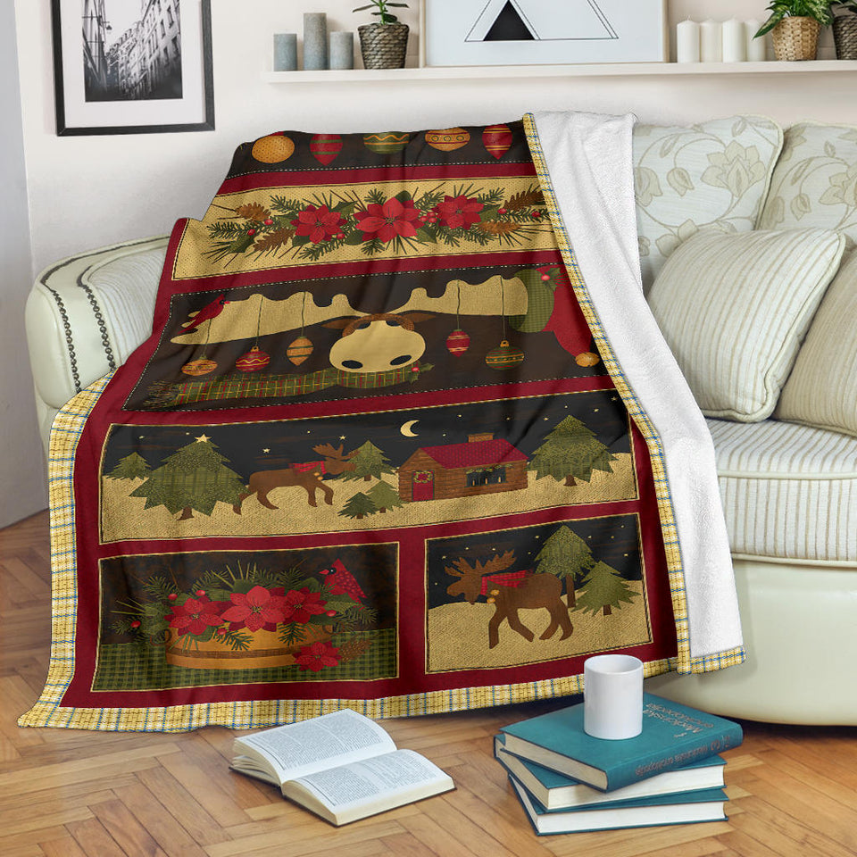 Moose Christmas Blanket