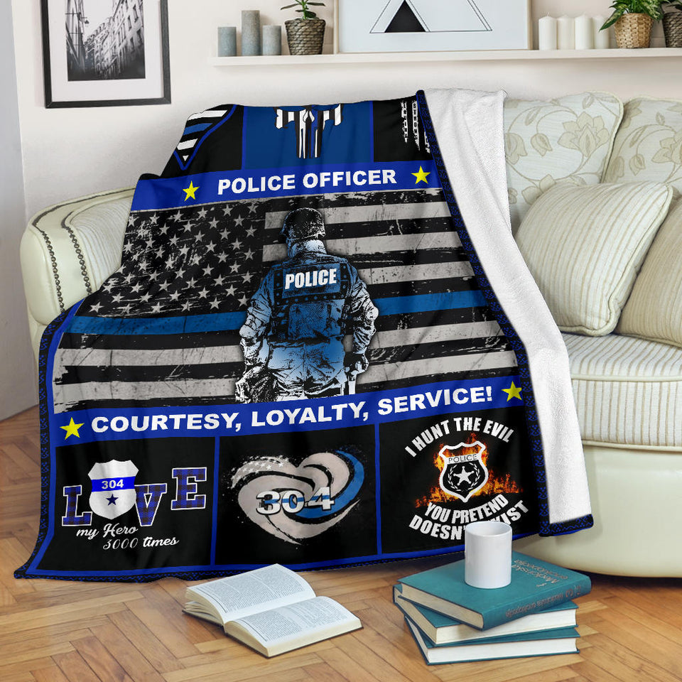 Police Officer Courtesy Loyalty Blanket copy