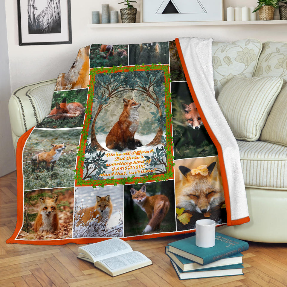 Love Fox Blanket Nature Love Red Foxes Quilt copy