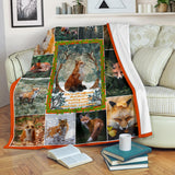 Love Fox Blanket Nature Love Red Foxes Quilt copy
