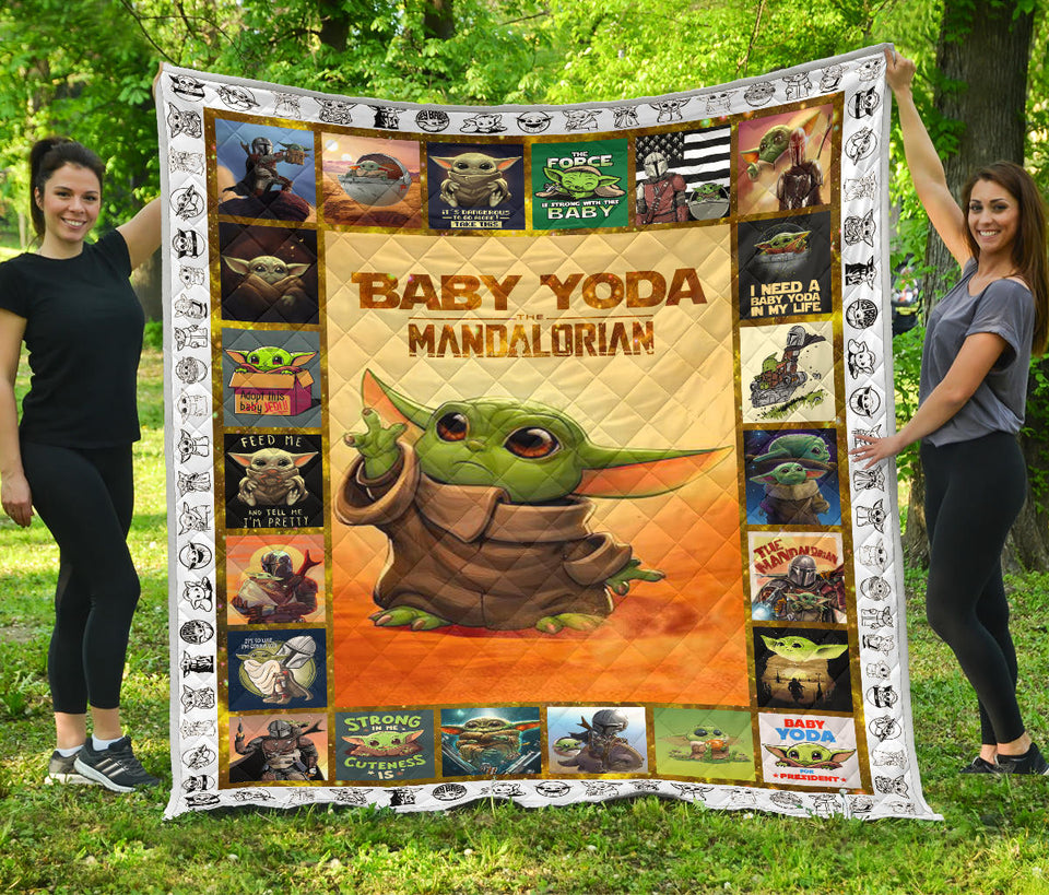Baby Yo-da Quilt Star-Wars Quilt Mandalorian Quilt - Yo-da Funny Quilt Gift Idea For Men Women - Birthday Gift Quilt for Sofa Chair Bed Office Travelling Camping - Lap Blanket (45 x 50 inches) PL