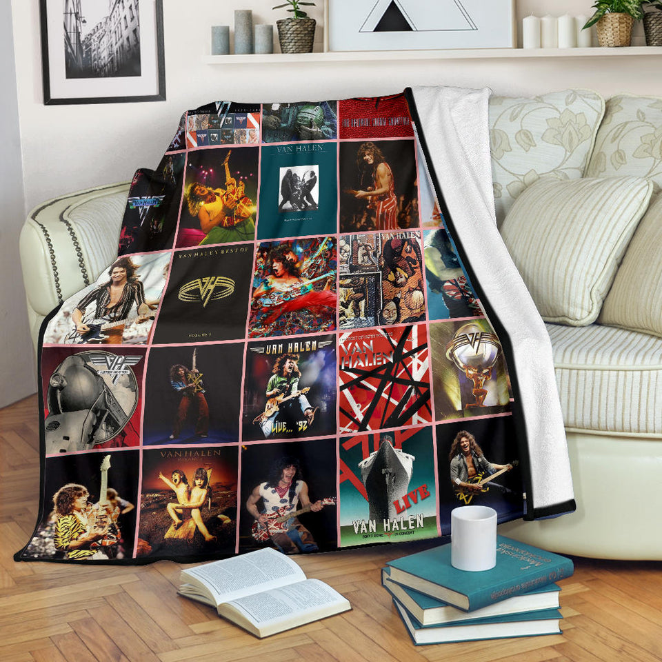 1Van Halen Fleece Sherpa Throw Blanket Quilt