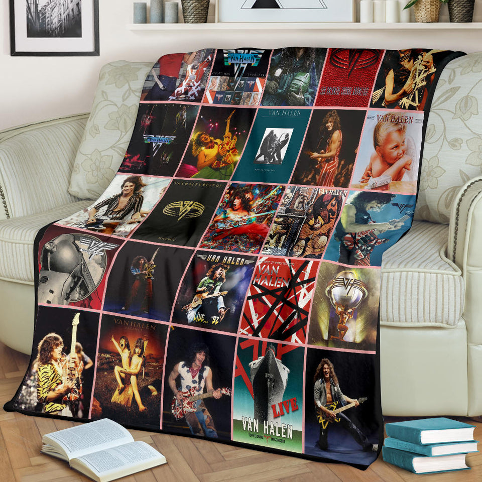 Van Halen Fleece Sherpa Throw Blanket Quilt