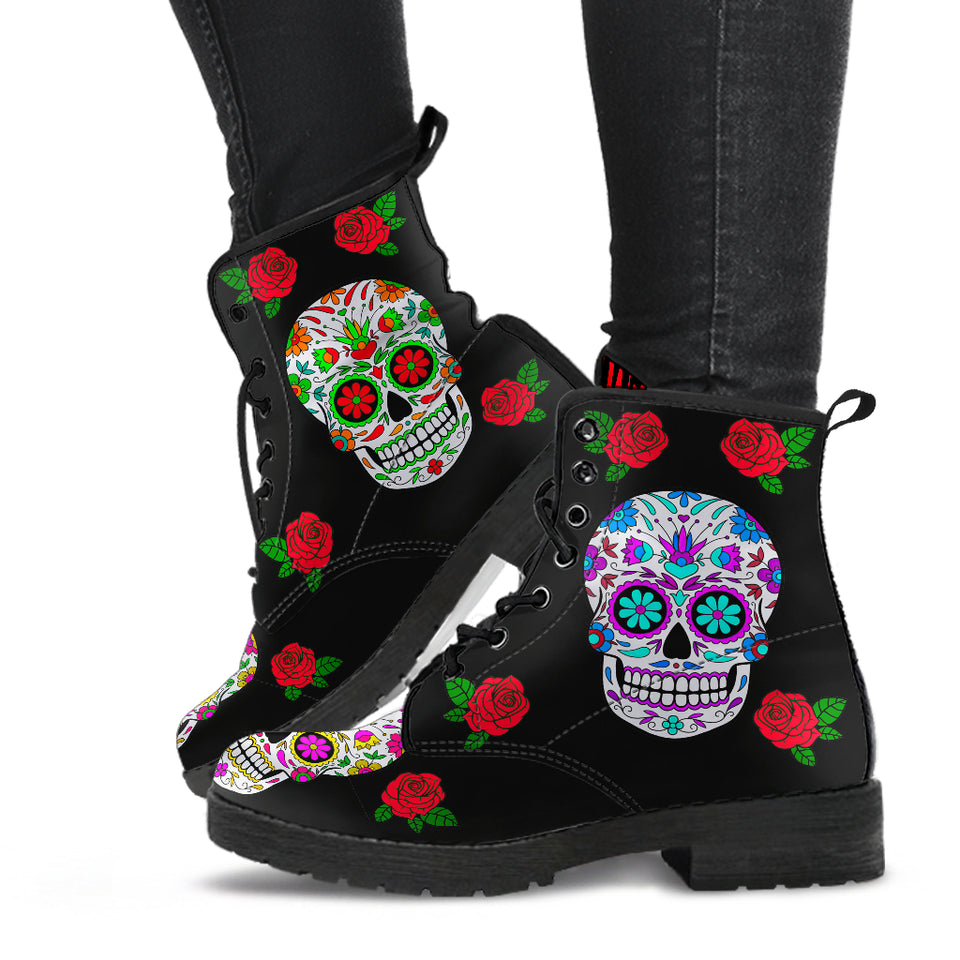 Wicked Skulls, Vegan Leather Boots, Womens Skull boot, Ankle Boots Women, Boho Chic, Bohemian Style, womens Handmade Boot