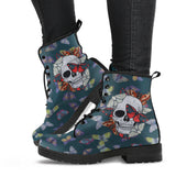 Colorful Butterfly, Leather Boots Women, Sugar Skull, Womens Winter Boots, Vegan Leather, Custom Leather Boots, Lace Up Boots, Hippie Boots