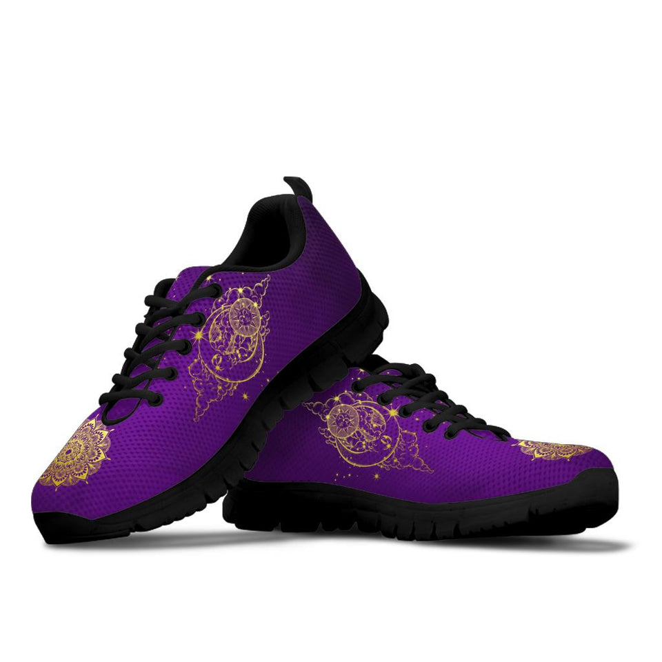 Gold Sun and Moon, Mandala Zen Spirit SNEAKERS