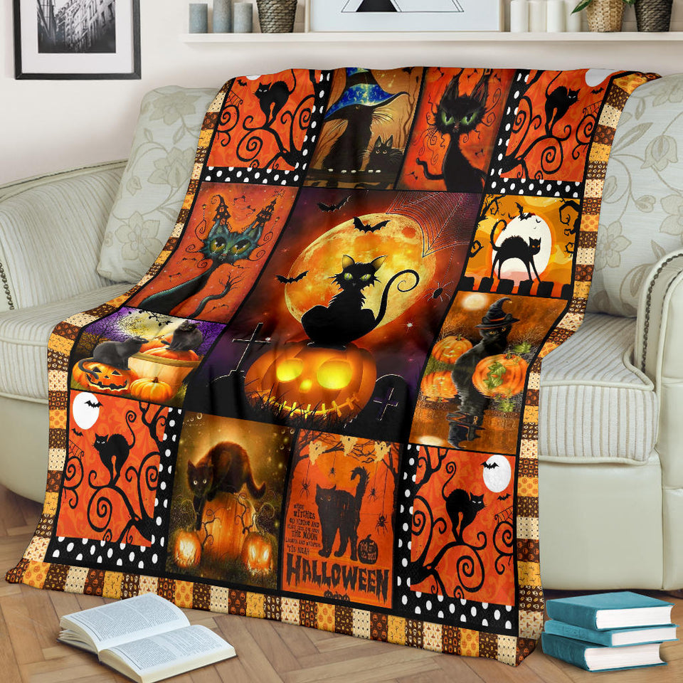 Halloween Cat Blanket Fleece