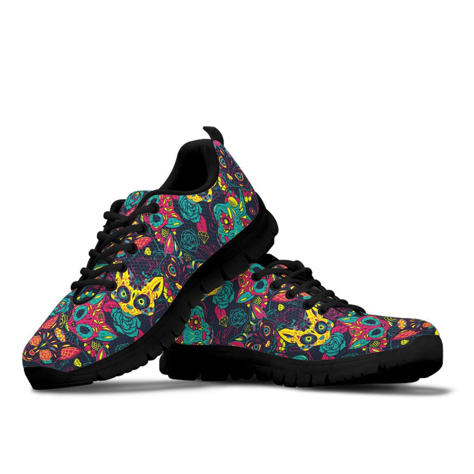Skull Cat, Leather Shoes, Womens Skull Boots SNEAKERS