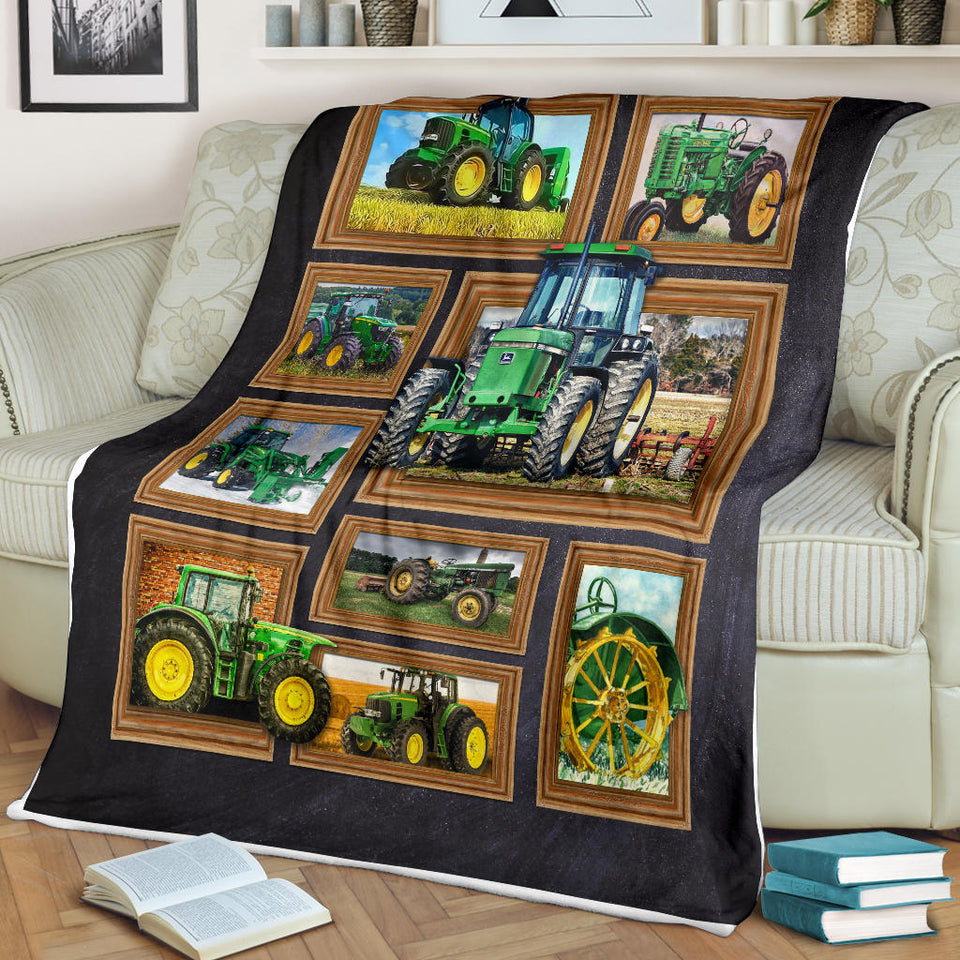 Green Tractor Machinery 3D Custom Fleece