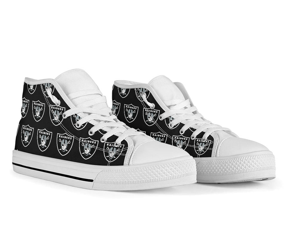 Raiders Shoes, Raiders High Top Sneaker, Football NFL Fan Converse