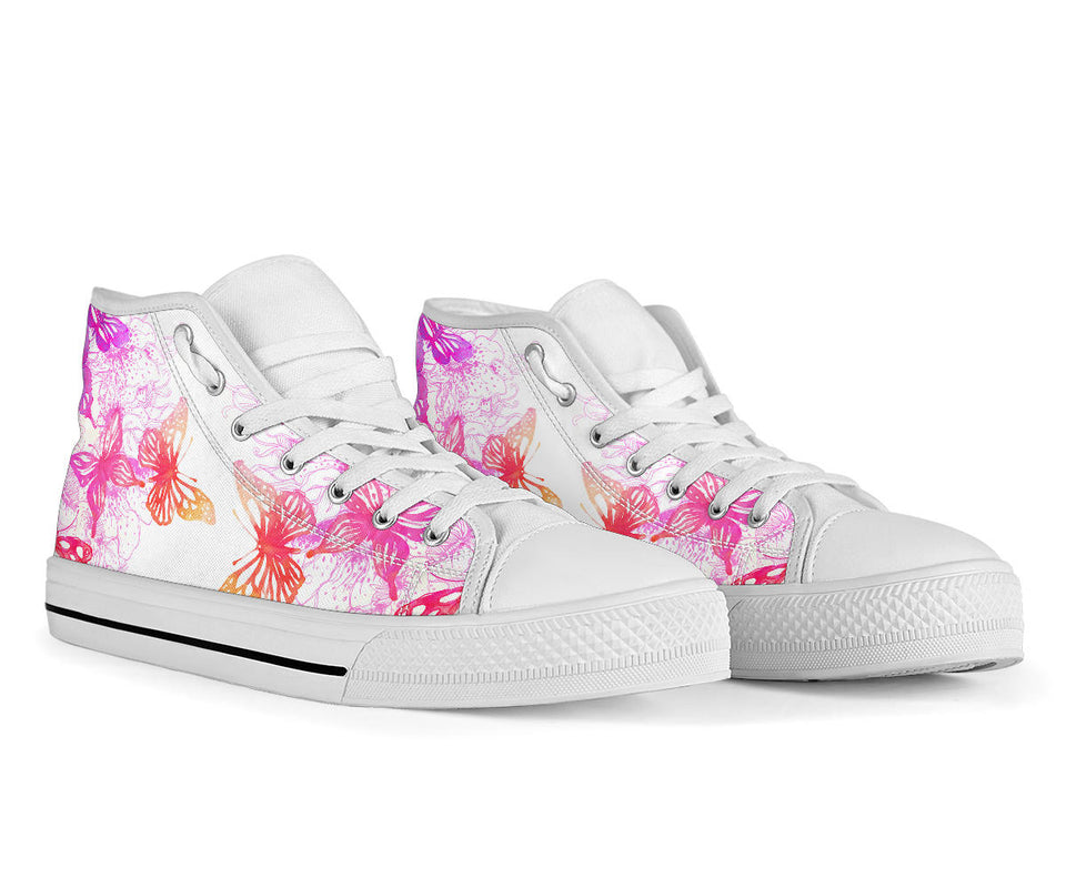 Colorful Abstract Art Butterflies High Top
