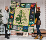 hiking mountain Milestone Blanket, Mountain Blanket - and Into The Forest I Go to Lose My Mind and Find My Soul Blanket