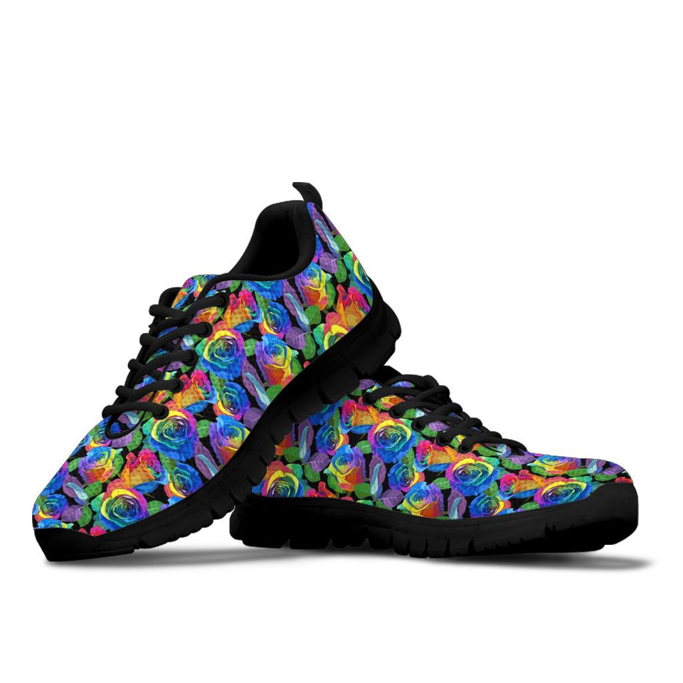 Colorful Floral, Womens Leather Boots