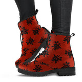 Black Roses, Leather Boots Women, Women's Boots, Hippie, Floral, Handmade Boots, Vegan Leather, Lace Up Boots, Women Girl Gift