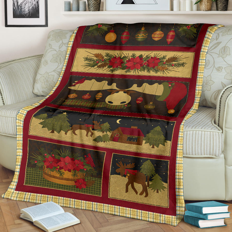 Moose Christmas Blanket