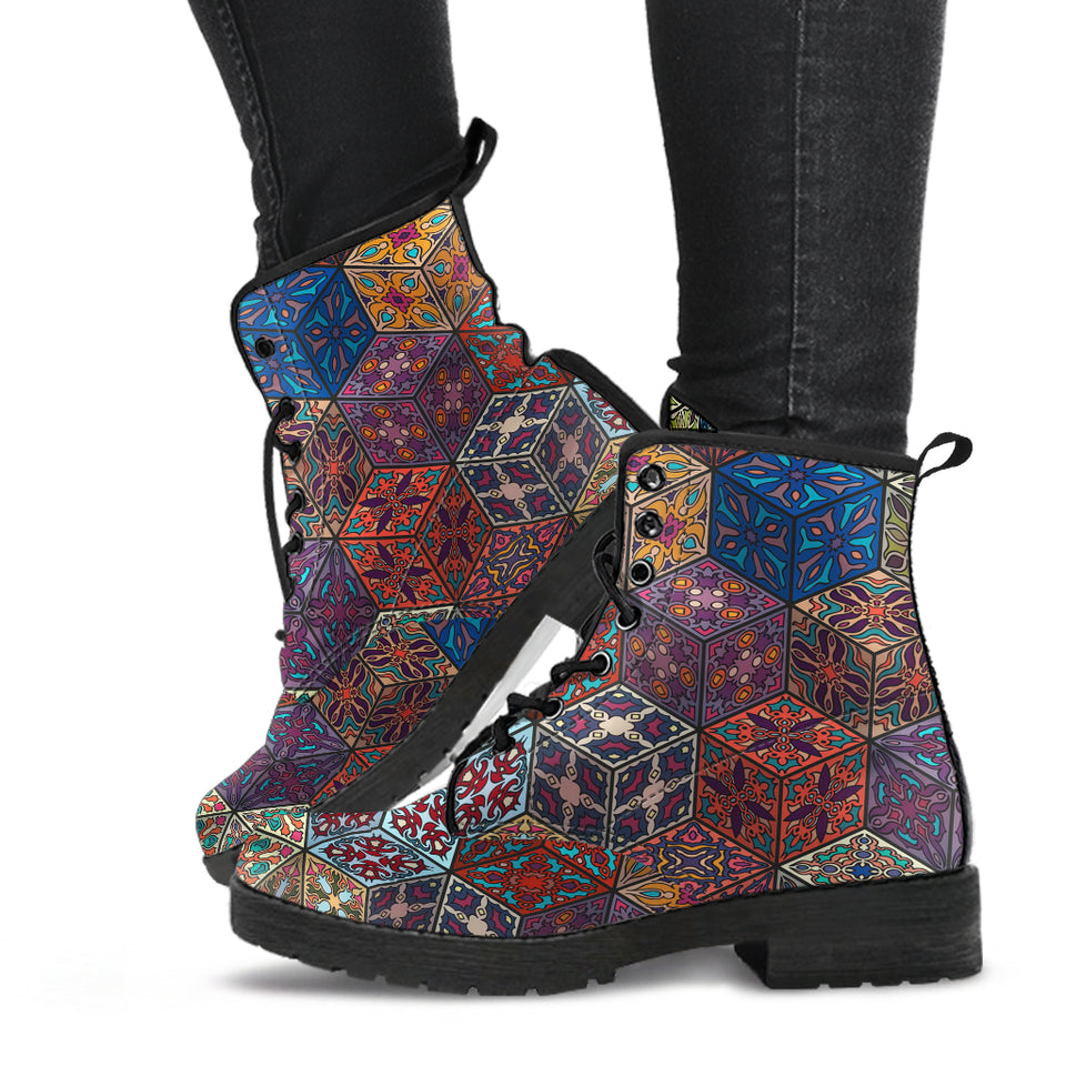 Mandala Boxes, Polar Boots, Multi Colored, Lace Up Boots, Women's Boots