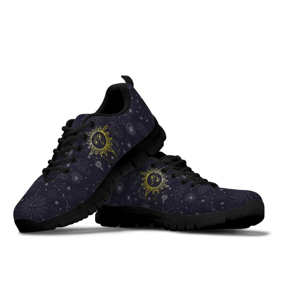 Sun and Moon, Mandala Design, Women's Boots SNEAKERS