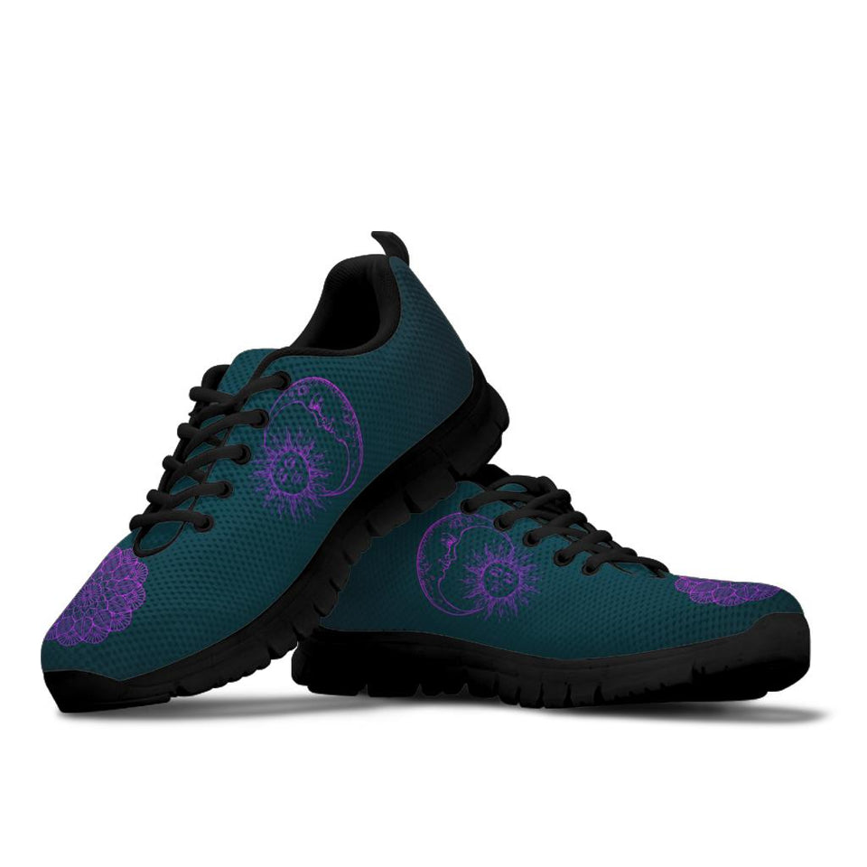 Purple Sun and Moon, Womens Leather Boots SNEAKERS