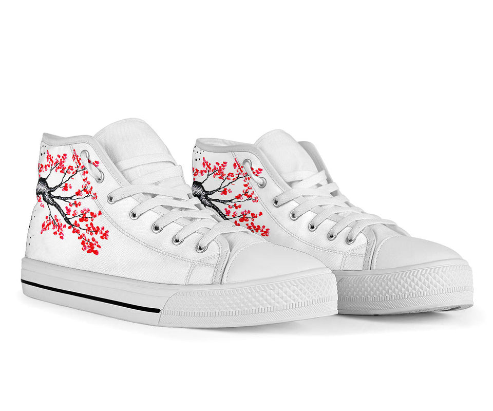 Japanese Crane and cherry blossom handpainted shoes