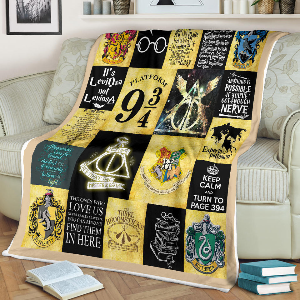 Harry Potter Blanket, Harry Potter Quilt - Cozy Plush Fleece, Sherpa Blanket - PL