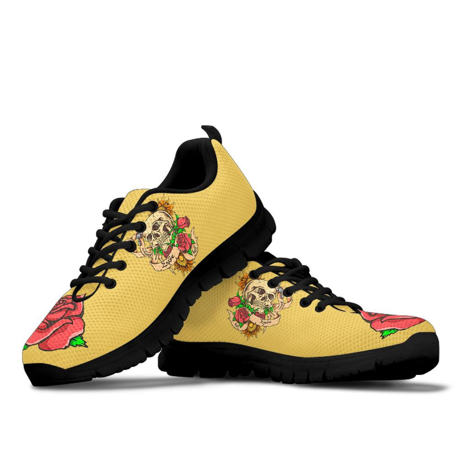 Polar Boots, Sugar Skull, Women's Boots, Yellow Color, Lace Up Boots