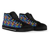Colorful Floral, Womens Leather Boots
