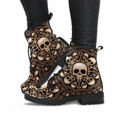 Leather Boots Women, Womens Skull Boots, Handmade Shoes