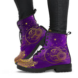 Gold Sun and Moon, Mandala Zen Spirit, Women's Boots, Vegan Leather