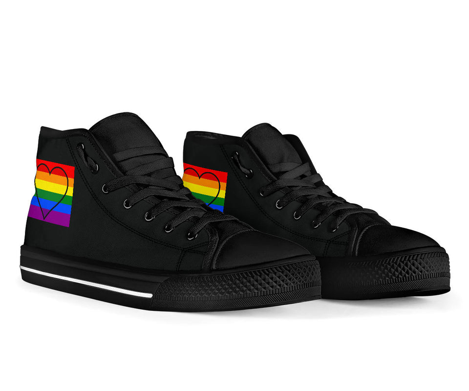 Heart Pride, Vegan Leather, Multi Colored, Hippie, Handmade Boots high top 2