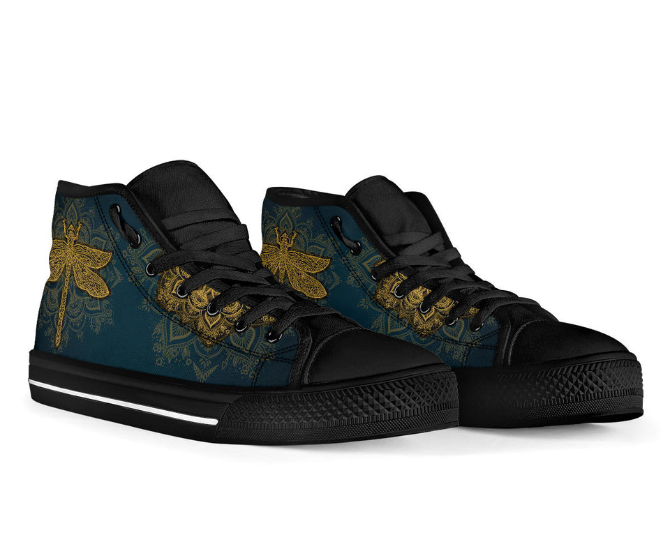 Dragonfly Boots, Golden Mandala, Womens high top
