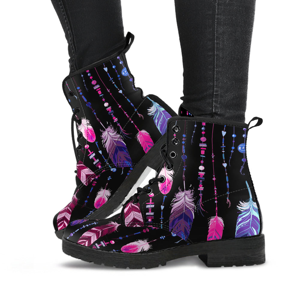 Ethnic Feathers, womens Leather Boots, Ethnic Boots, Lace Up Boots, Winter Boots, Womens Rain Boots, Custom boots, Vegan Leather Boots