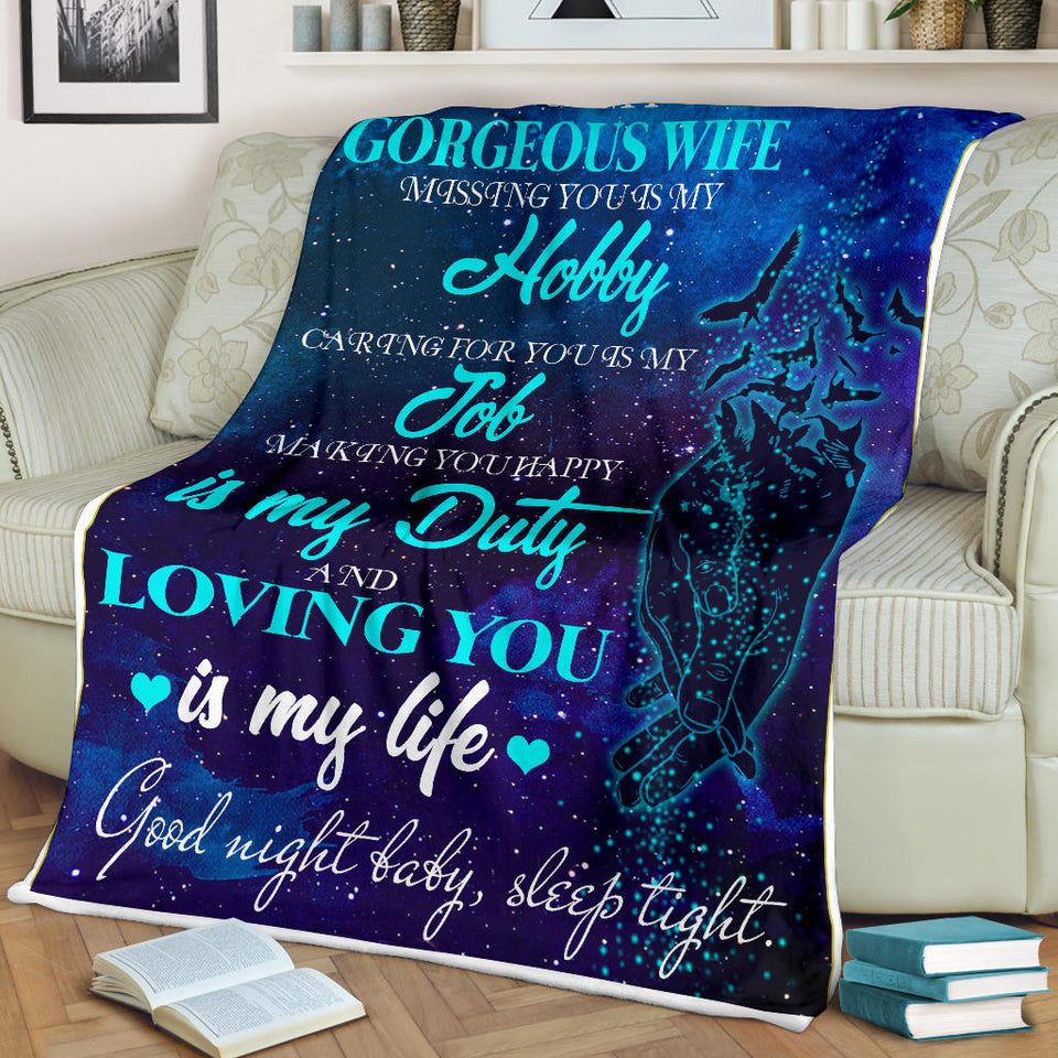 To My Gorgeous Wife Blanket
