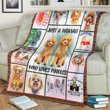 Just A Woman Who Loves Poodles Blanket