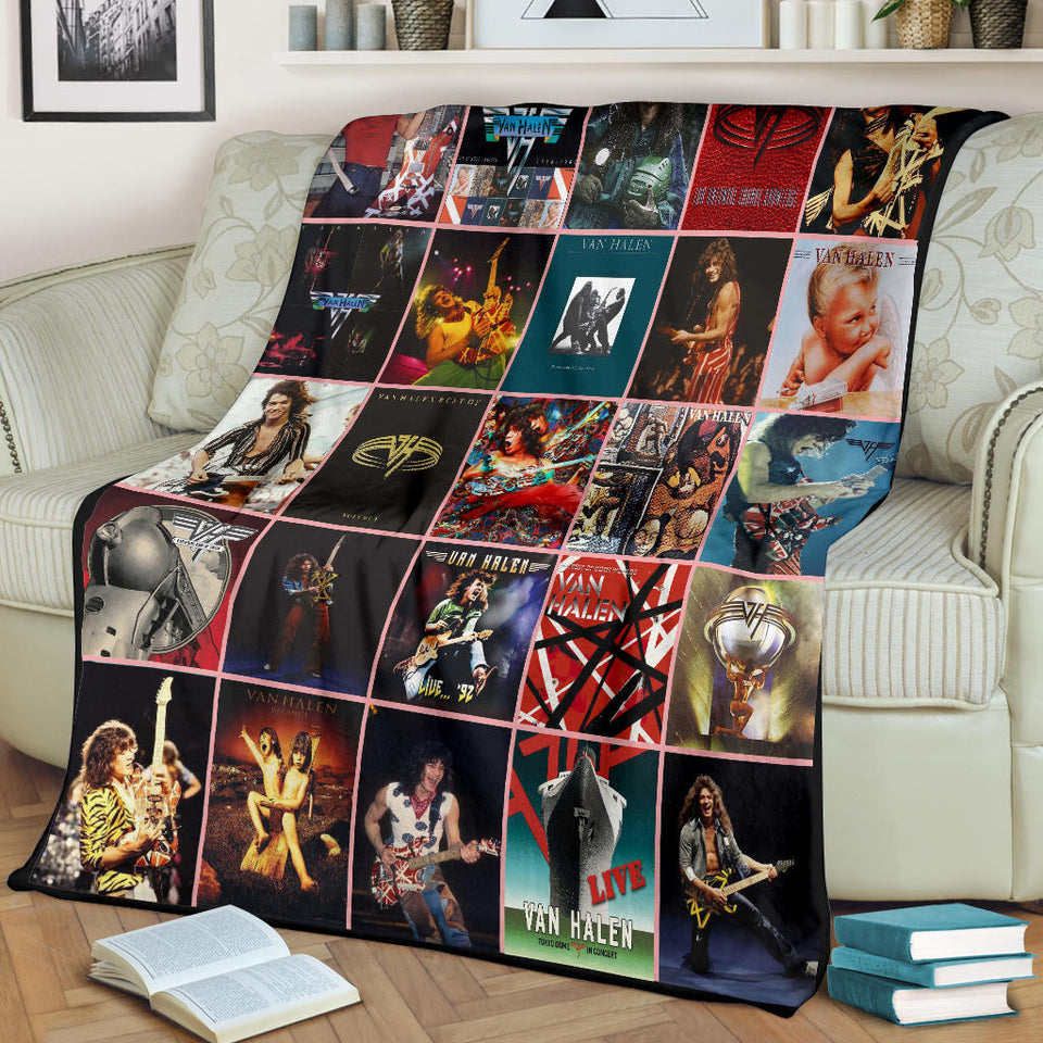 1Van Halen Fleece Sherpa Throw Blanket Quilt