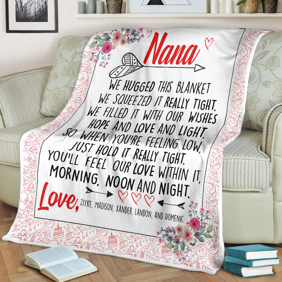 Mr.Jyotis Nana We Hugged This Blanket You'll Feel Our Love Blanket - Cozy Plush Fleece Blanket - 50"x60" - PL