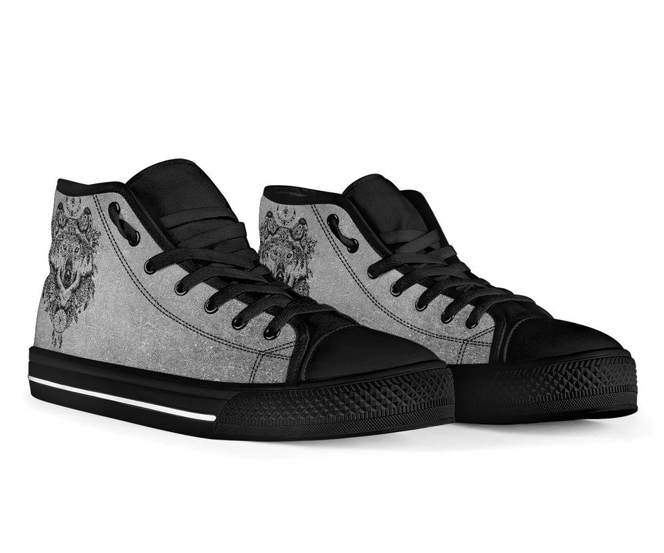 Gray Wolf, Leather Boots Women high top