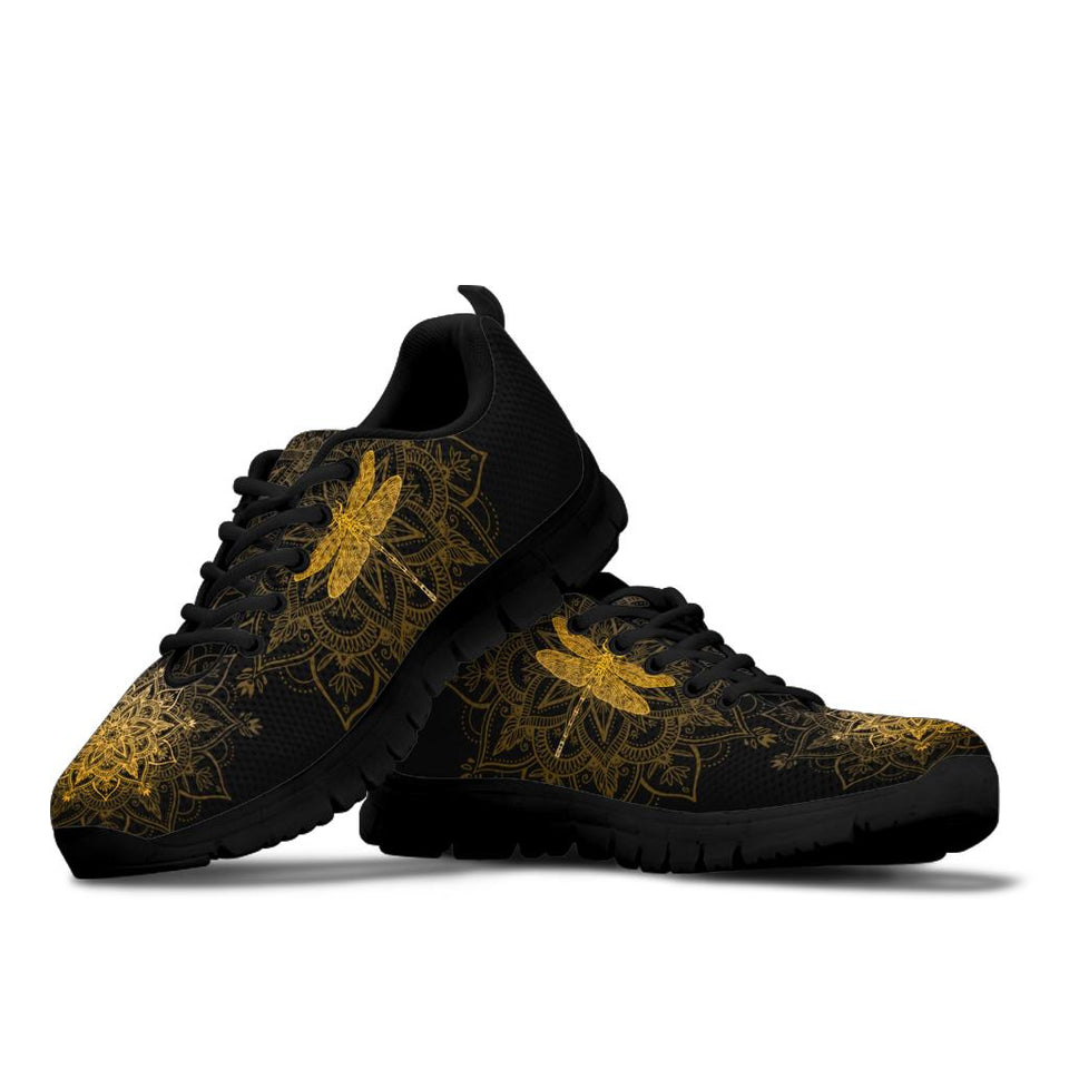 Golden Mandala, Dragonfly Boots, Hippie, Womens Leather