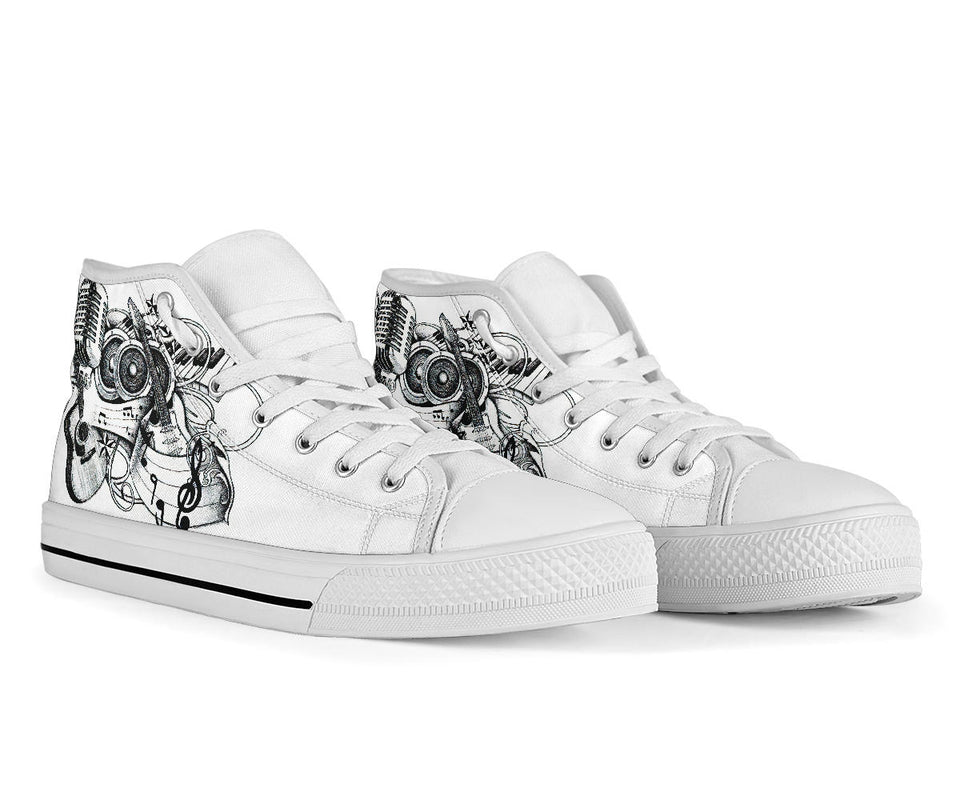 Piano _ Guitar Custom High Top Shoes