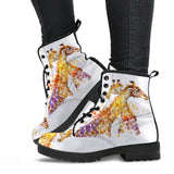 Giraffe Boots, Leather Boots Women, Vegan Leather, Custom Leather Boots, Womens Printed Shoes, Rain Boots, Multi Colored, Women Girl Gift
