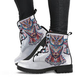 Owl Boots, Vegan Leather, Handmade Crafted, Womens Leather Boots