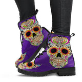 Sugar Skull, Dia De los Muertos, Women's Boots, Vegan Leather, Combat Style Boots, Lolita Combat Boots, Day Of The Dead