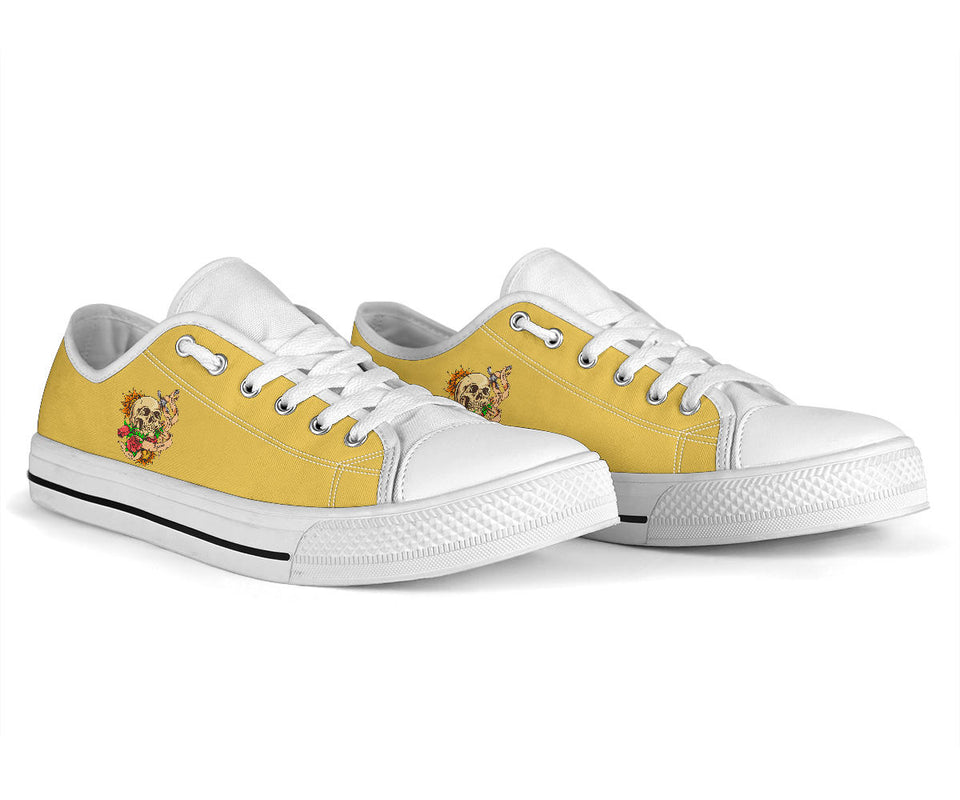 Polar Boots, Sugar Skull, Women's Boots, Yellow Color, Lace Up Boots