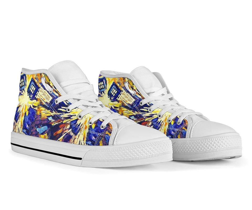 Dr Who Shoes, Dr Who Van Gogh Converse Style Shoes, Doctor Who Fan Gift Idea