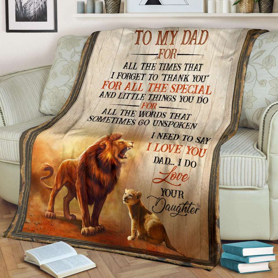 to My DAD Love Your Daughter Lion 3D Custom Fleece
