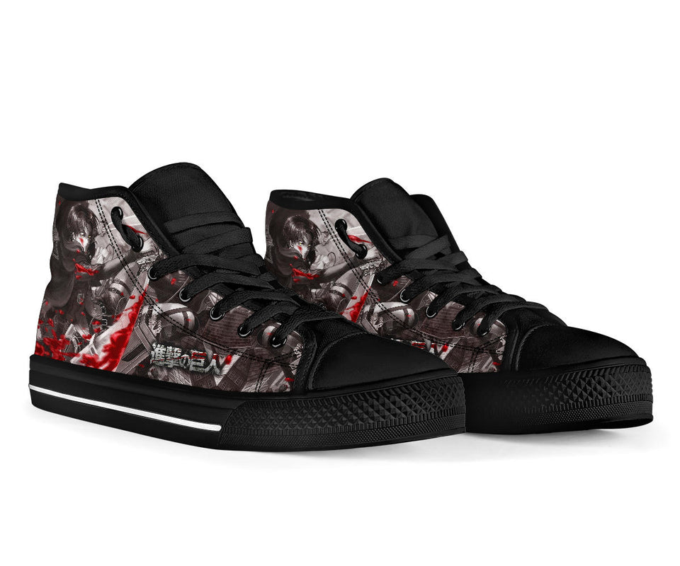 Attack On Titan Levi Ackerman themed custom shoes sneakers