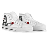 custom shoes sugar skull flowers roses pistol colour day of the dead cult gothic printed converse shoes sneakers sneakers