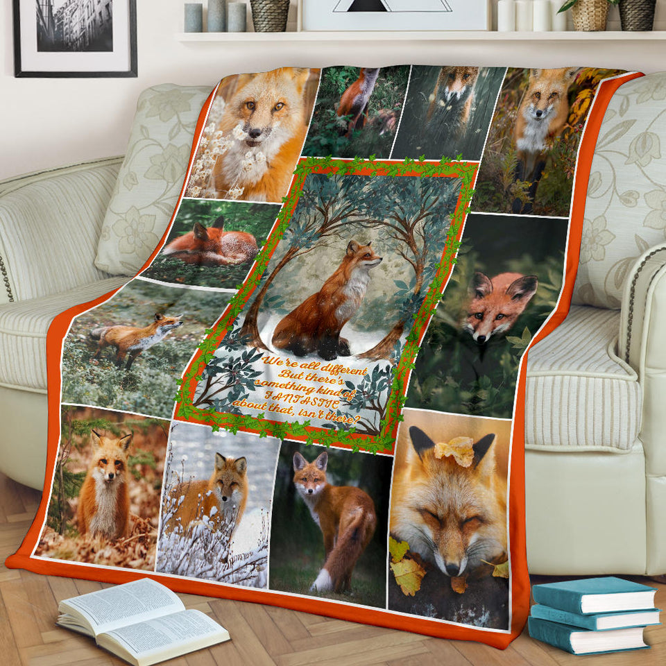 Love Fox Blanket Nature Love Red Foxes Quilt copy