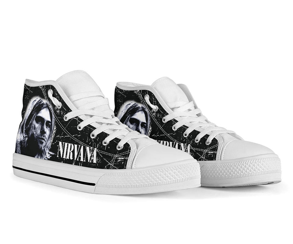 Kurt Cobain Custom Sneakers, Nirvana Custom Shoes