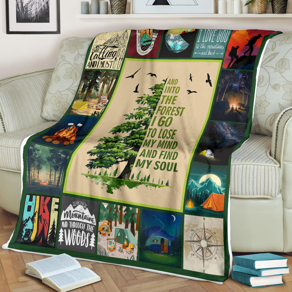 Milestone Blanket, Mountain Blanket - and Into The Forest I Go to Lose My Mind and Find My Soul Blanket - PL