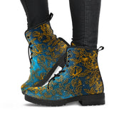 Gold Floral, Vegan Leather, Streetwear, Womens Leather